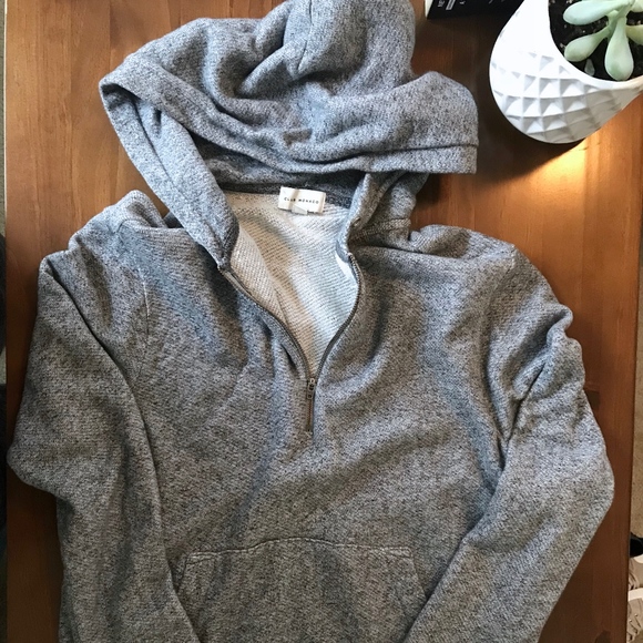 Gray CLUB MONACO Half-Zip Hoodie - Picture 1 of 3
